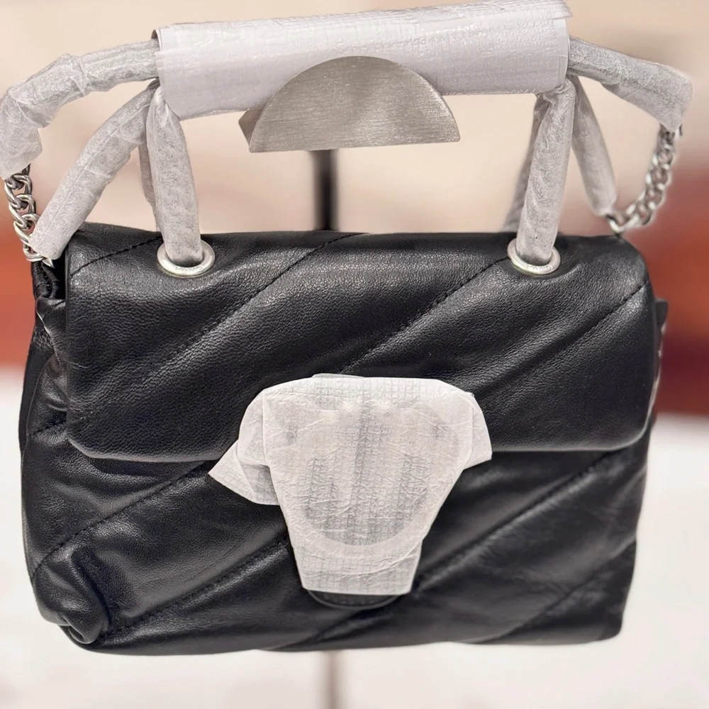 Genuine Lambskin Leather Quilted Shoulder Bag – Soft & Chic 22CM - Picture 1 of 12
